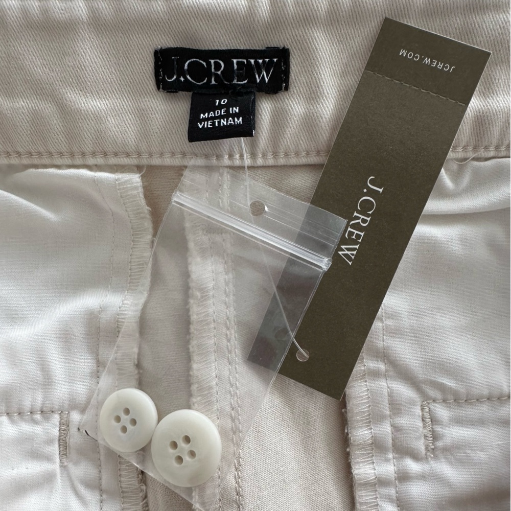 NEW J. CREW Kate Straight-Leg Pant Chino in Chino Fabric Natural (Cream) Size 10 - Picture 2 of 3